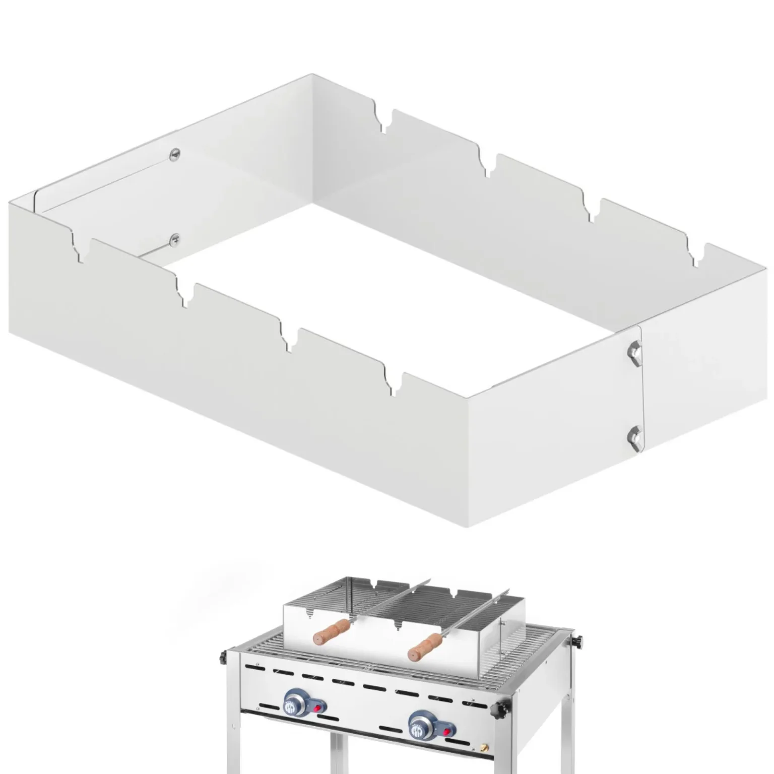 Téglalap alakú Churrasco barbecue nyárs 530x350x117 mm