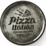 Receptgyűjtemény Fekete porcelán pizzatál, 33 cm átmérőjű - 6 darabos szett