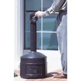 Kültéri utcai hamutartó stabil talppal, 15 l űrtartalommal, 42 cm átmérőjű, 98 cm magas, szürke 3