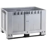 610 l-es konténer raklappal és fedéllel 120x100x76 cm UN ADR 2