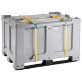 610 l-es konténer raklappal és fedéllel 120x100x76 cm UN ADR