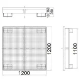 Fém csöpögőtálca 4 db 200 l-es hordóhoz, 120x120 cm 5