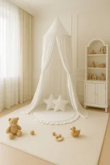 Hanging cotton canopy for children's room - white 5