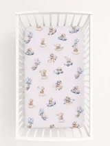 Sheet made of cotton 120x60cm - Blue Sky Bears 2