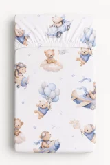 Sheet made of cotton 120x60cm - Blue Sky Bears