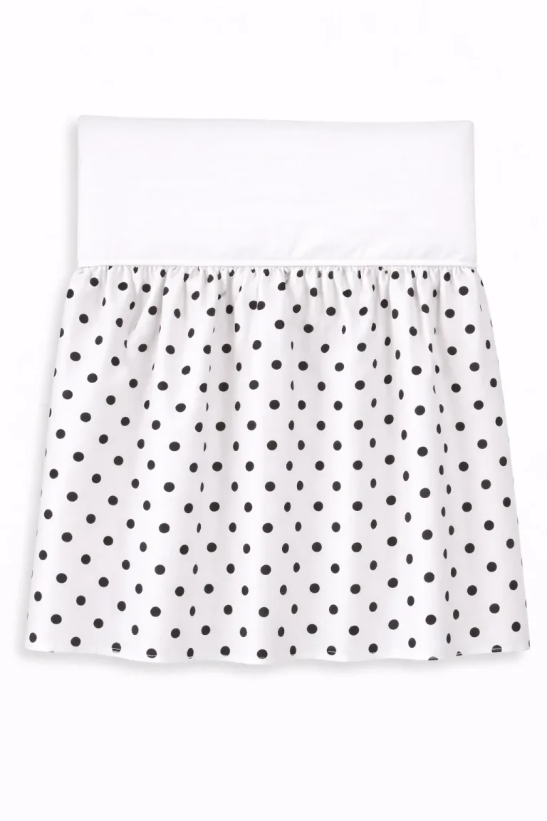 Dust Ruffle Crib - Bed Skirt - Masking flounce 120x60cm - black dots on white