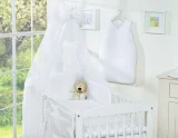 Bedding set 5-pcs 120x90 with canopy - Hanging Hearts white 6