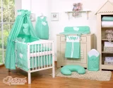 Bedding set 5-pcs 120x90 - Hanging Hearts white dots on mint 7