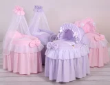Wicker crib for doll Moses basket for dolls with drape LITTLE PRINCESS pink 11