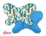 Double-sided anti shock cushion \"BUTTERFLY\" -  cactus/turquoise 3