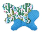 Double-sided anti shock cushion \"BUTTERFLY\" -  cactus/turquoise