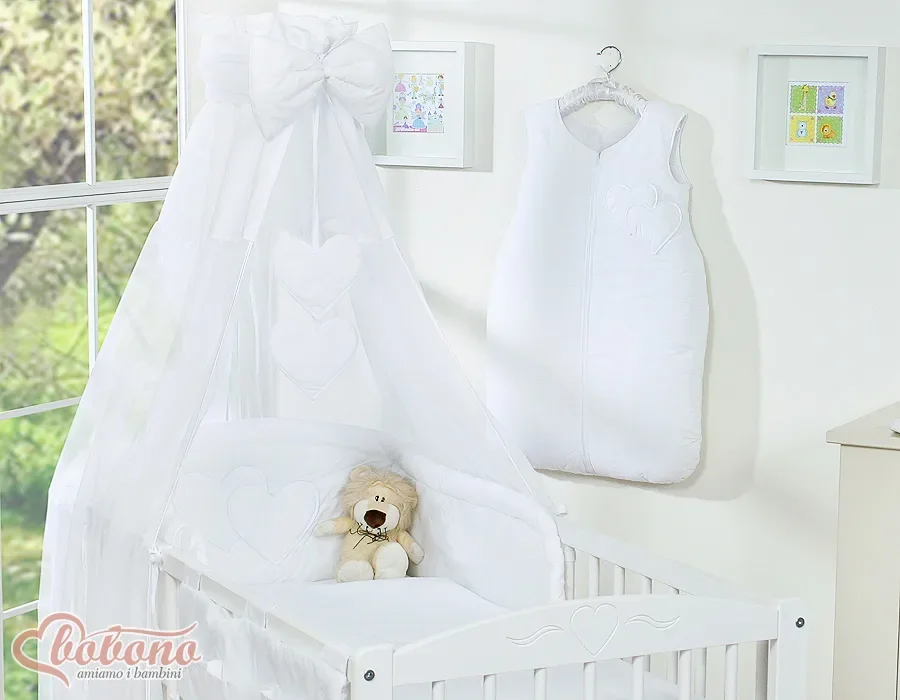 Canopy made of Chiffon- Hanging Hearts white