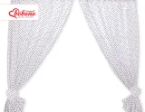 Curtains for baby room- Hanging Hearts black dots on white 4