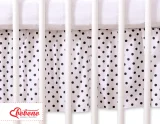 Dust Ruffle-Masking flounce 140x70cm- Hanging Hearts black dots on white 2