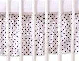 Dust Ruffle Crib - Bed Skirt - Masking flounce 120x60cm - black dots on white 2