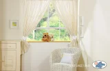 Curtains for baby room- Milo- Teddy Bear with heart white 4